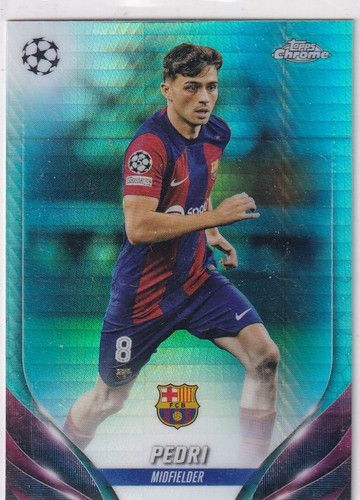 Pedri 2024 Topps Chrome Aqua Refractor