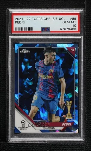Pedri 2021 Topps Chrome UCL Sapphire Edition