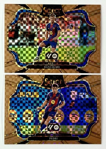 Pedri & Dani Olmo 2025 Panini Select Bronze Checker /99