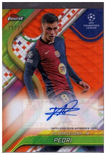 Pedri 2024 Topps Finest Orange Wave /25