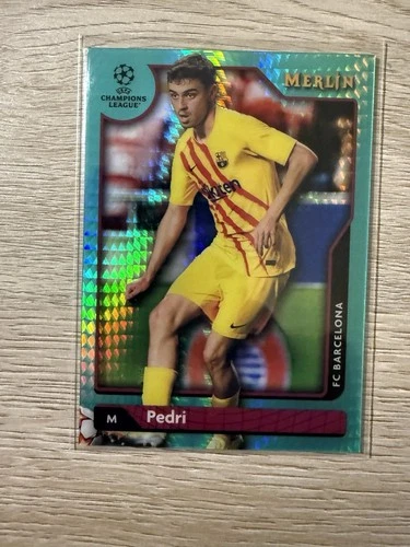 Pedri 2021 Panini Merlin Chrome Aqua Refractor /75