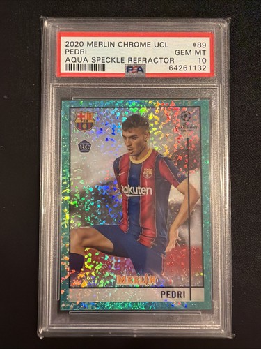 Pedri 2020 Topps Merlin Chrome Aqua Speckle /175