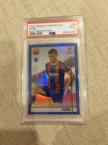 Pedri 2020 Topps Merlin Chrome Blue Refractor /75