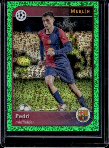 Pedri 2024 Topps Merlin Chrome Green Refractor /99