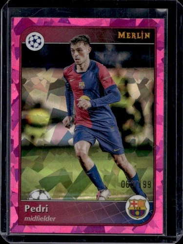 Pedri 2024 Topps Merlin Chrome Rosa Refractor Atómico /199
