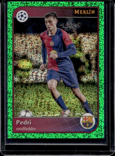 Pedri 2024 Topps Merlin Chrome Verde Moteado Refractor /99