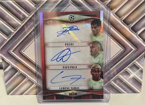 Pedri, Raphinha, Yamal 2025 Topps Deco 4/5