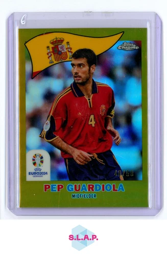 Pep Guardiola 2024 Topps Chrome Gold /50