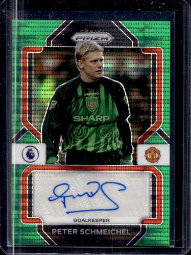Peter Schmeichel 2022 Panini Prizm Premier League Green Pulsar #S-PS