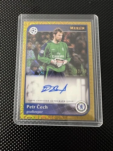 Petr Cech 2025 Topps Merlin Chrome Gold Mojo /50