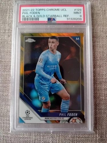 Phil Foden 2021 Topps Chrome Black/Gold Starball /27
