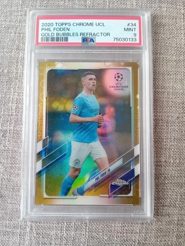 Phil Foden 2020 Topps Chrome Gold Bubbles