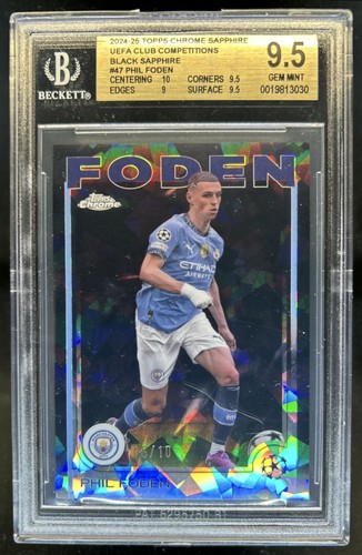 Phil Foden 2024 Topps Chrome Sapphire Black Refractor /10