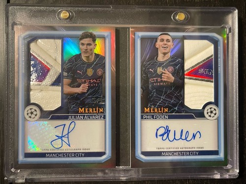 Phil Foden & Julian Alvarez 2023 Topps Merlin Chrome /5