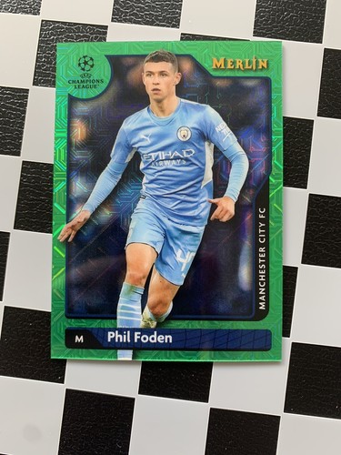 Phil Foden 2021 Topps Merlin Chrome Green /99