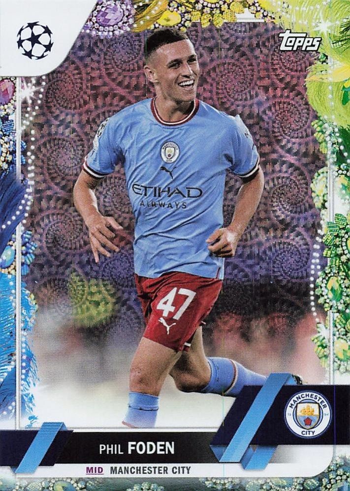 Phil Foden 2022 Topps UEFA Club Competitions Carnaval Edition