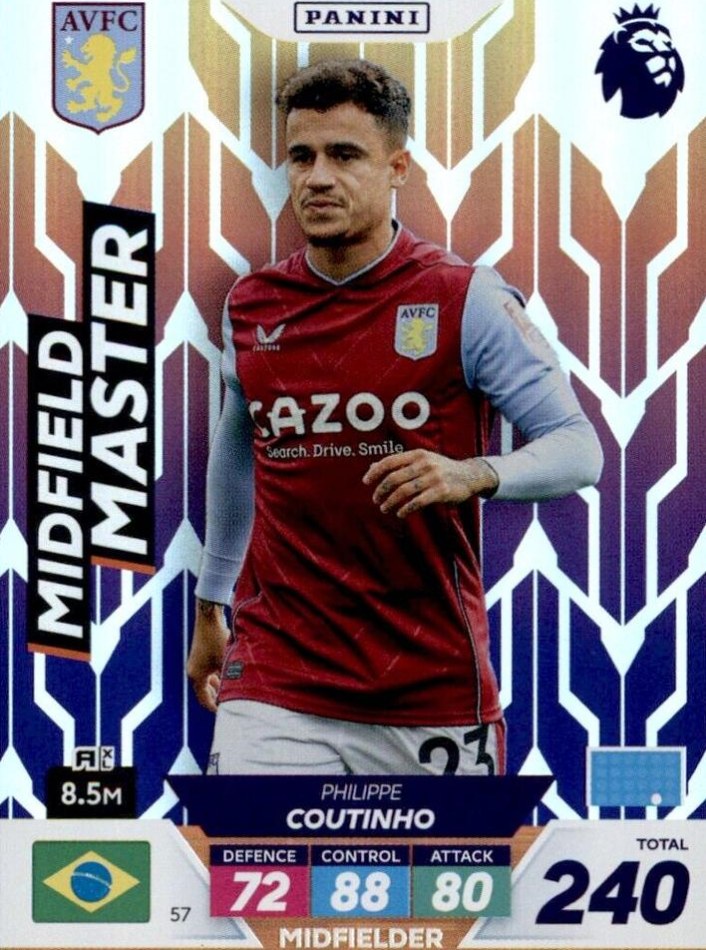 Philippe Coutinho 2023 Panini Adrenalyn XL Premier League Plus