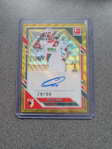 Phillip Tiez 2025 Topps Bundesliga Chrome Gold Wave /50