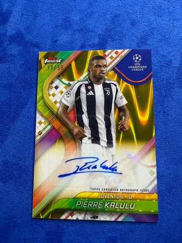 Pierre Kalulu 2024 Topps UCC Finest Gold Raywave /50