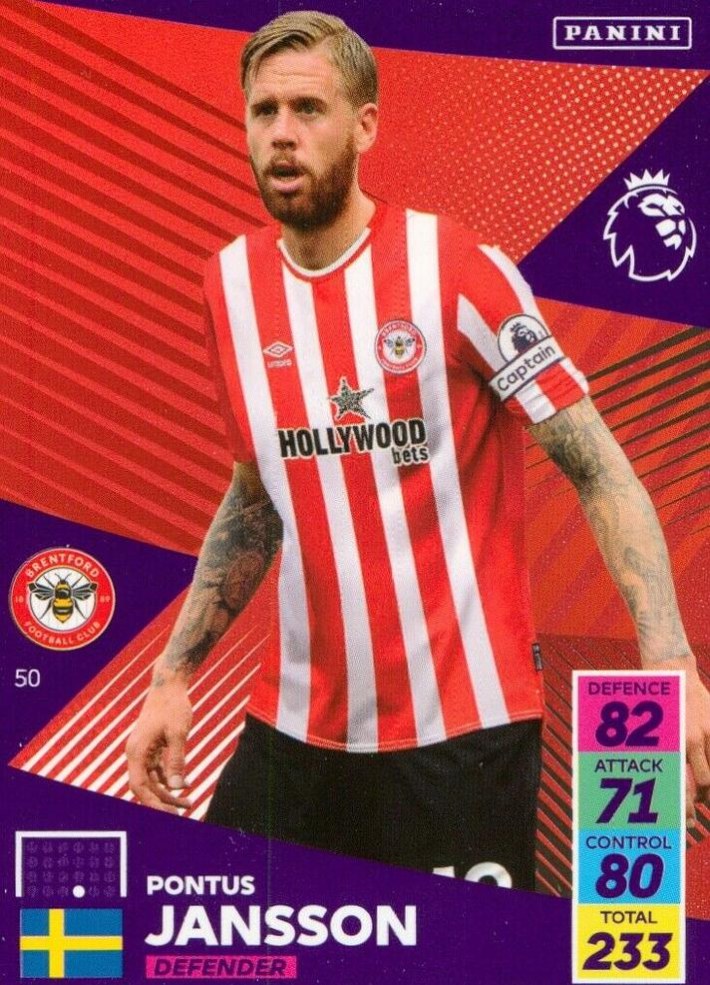 Pontus Jansson 2021 Panini Adrenalyn XL Premier League