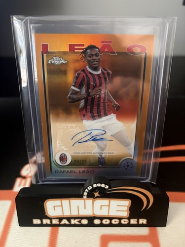 Rafael Leao 2024 Topps Chrome Orange Refractor 24/25
