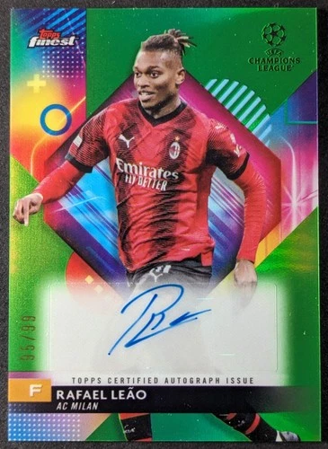 Rafael Leao 2023 Topps Finest Neon Green Refractor 95/99