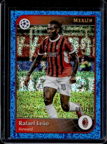 Rafael Leão 2024 Topps Merlin Chrome Blue Speckle Refractor /150