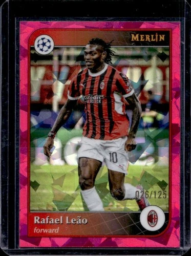 Rafael Leão 2024 Topps Merlin Chrome Magenta Atomic Refractor /125