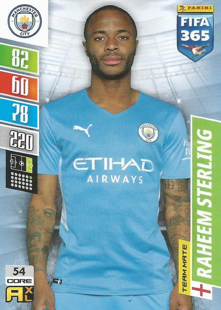 Raheem Sterling 2022 Panini Adrenalyn XL FIFA 365