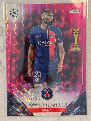 Randal Kolo Muani 2023 Topps Chrome UEFA Pink Geometric Refractor /250