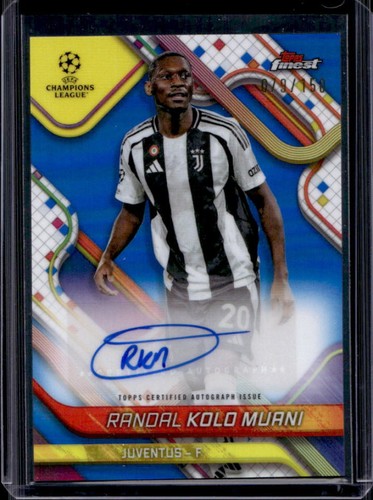 Randal Kolo Muani 2024 Topps Finest Blue Refractor /150