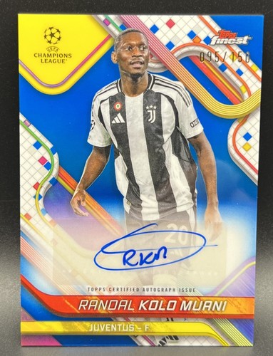 Randal Kolo Muani 2025 Topps Finest UEFA Blue Refractor /150