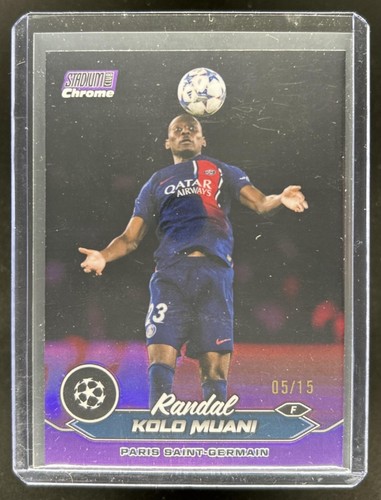 Randal Kolo Muani 2023 Topps Stadium Club Cromo UEFA Purple Refractor /15