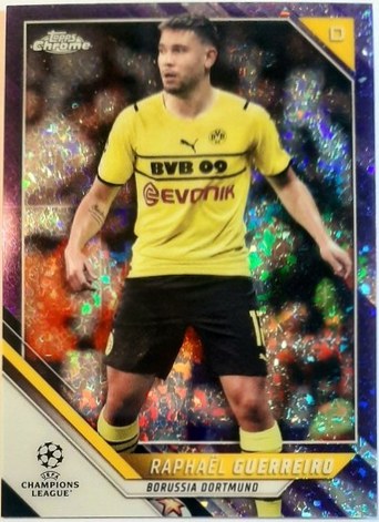 Raphael Guerreiro 2021 Topps Chrome UEFA Champions League Purple Speckle /250