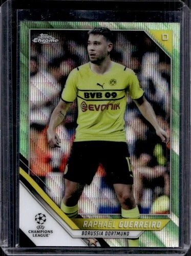 Raphael Guerreiro 2021 Topps Chrome UEFA Neon Green Wave Refractor /99