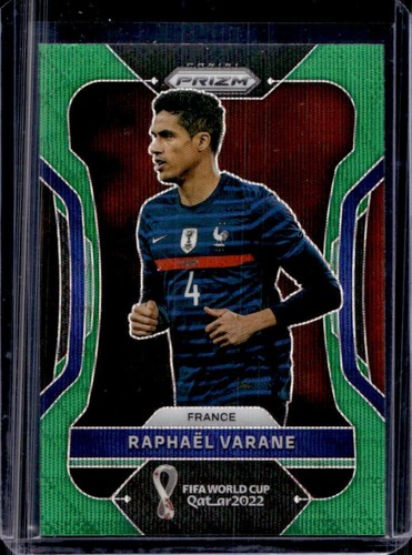 Raphael Varane 2022 Panini Prizm World Cup Green Wave