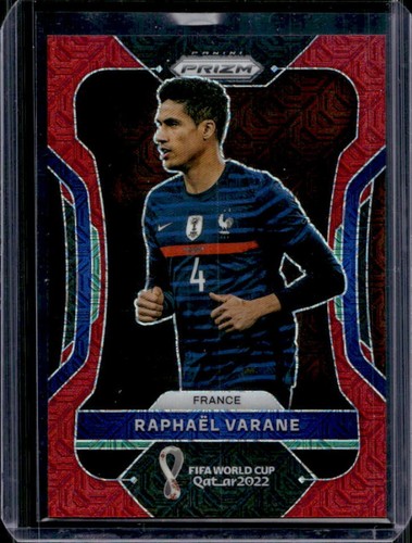 Raphael Varane 2022 Panini Prizm World Cup Red Mojo /99