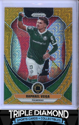 Raphael Veiga 2025 Panini Prizm Club World Cup Gold Mojo Prizm /25