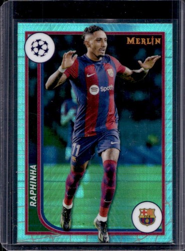 Raphinha 2024 Topps Chrome Merlin Aqua Prism Refractor #35