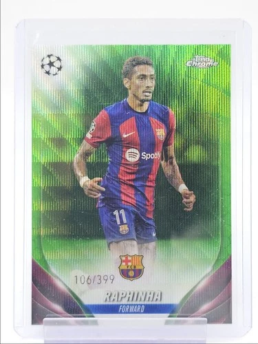Raphinha 2023 Topps Chrome Neon Green Wave Refractor /399