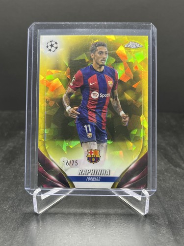 Raphinha 2024 Topps Chrome Sapphire Yellow 16/75