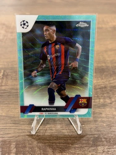 Raphinha 2023 Topps Chrome UEFA Club Competitions Aqua Wave /199