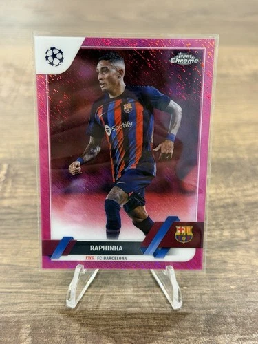 Raphinha 2023 Topps Chrome UEFA Club Competitions Pink Shimmer /250
