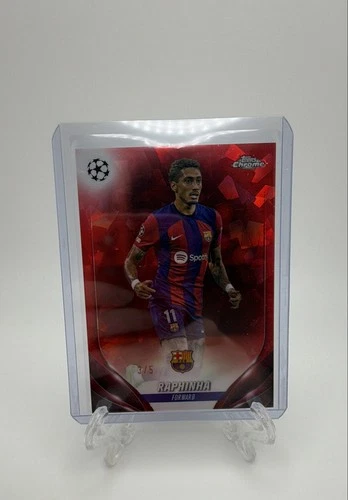 Raphinha 2024 Topps Chrome UEFA Club Competitions Sapphire Red /75
