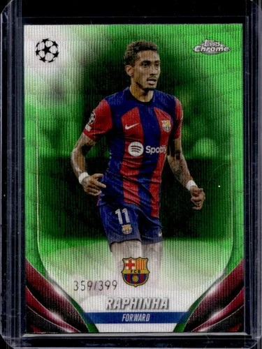 Raphinha 2023 Topps Chrome UEFA Neon Green Wave Refractor /399