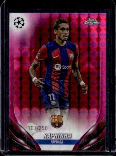 Raphinha 2023 Topps Chrome UEFA Pink Geometric Refractor /250