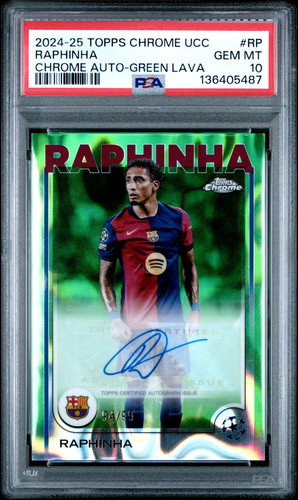 Raphinha 2024 Topps Cromo UEFA Verde Lava /99