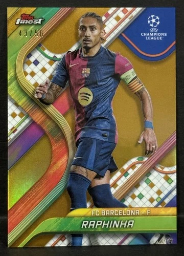 Raphinha 2024 Topps Finest Gold Refractor /50