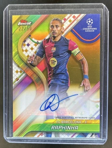 Raphinha 2024 Topps Finest Gold Rifrattore /50
