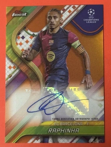Raphinha 2024 Topps Finest Orange /25
